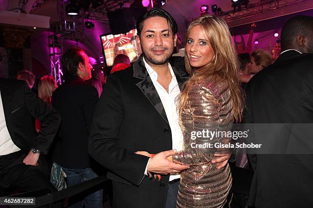 Karim Maataoui and his girlfriend Vanessa Schmitz during the Lambertz Monday Night 2015 at Alter Wartesaal on February 2, 2015 in Cologne, Germany.