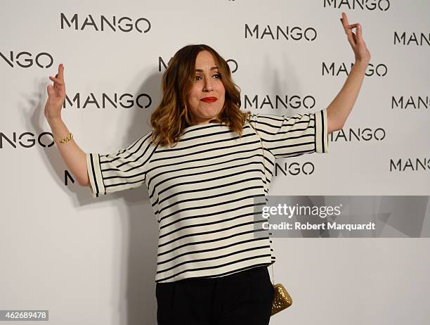 Irene Montala poses during a photocall for the Mango fashion show at '080 Barcelona Fashion Week 2015 Fall/Winter collection' on February 2, 2015 in...