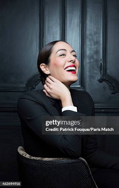 Singer Sofia Essaidi is photographed for Paris Match on November 19, 2014 in Paris, France.