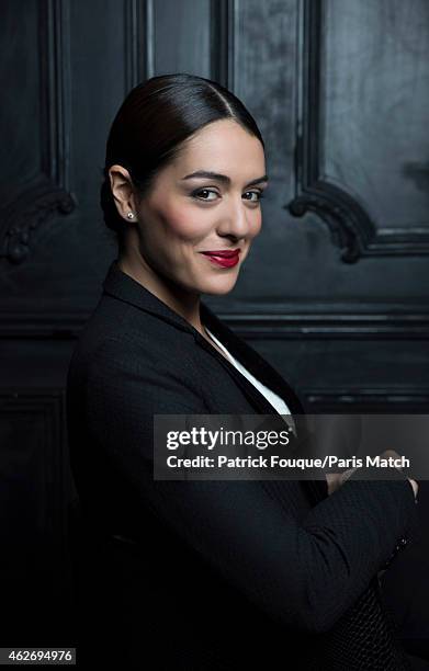 Singer Sofia Essaidi is photographed for Paris Match on November 19, 2014 in Paris, France.