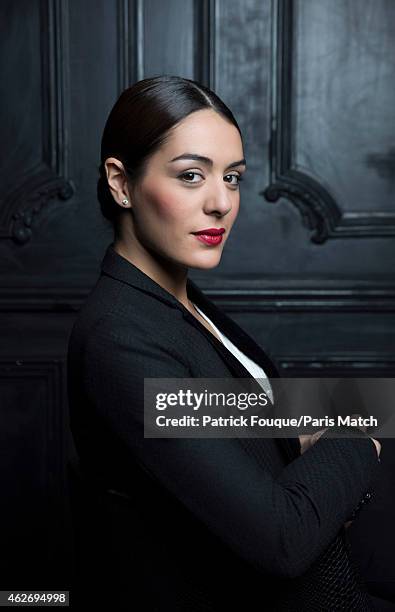 Singer Sofia Essaidi is photographed for Paris Match on November 19, 2014 in Paris, France.