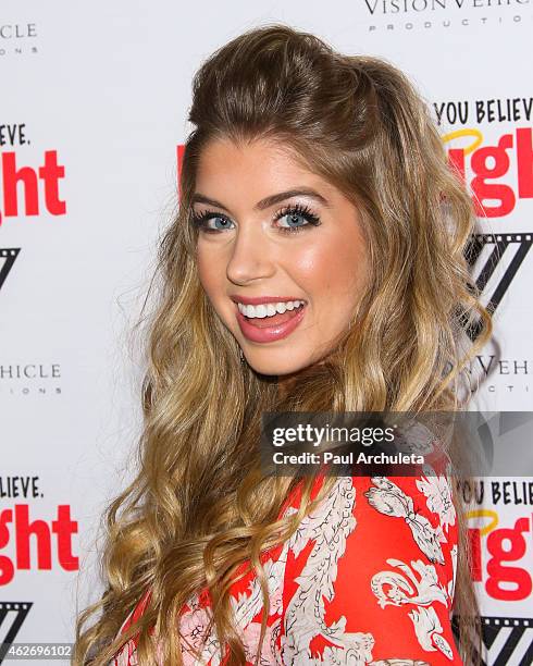 Actress Allie Deberry attends the premiere of "Pass The Light" at ArcLight Cinemas on February 2, 2015 in Hollywood, California.