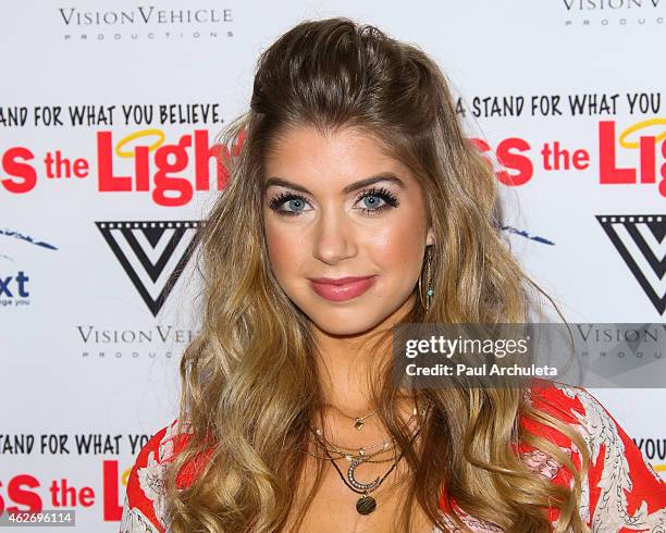 Actress Allie Deberry attends the premiere of "Pass The Light" at ArcLight Cinemas on February 2, 2015 in Hollywood, California.