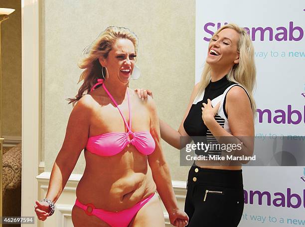 Josie Gibson attends a photocall to launch her new diet website 'Slimmables' at The Landmark Hotel on February 3, 2015 in London, England.