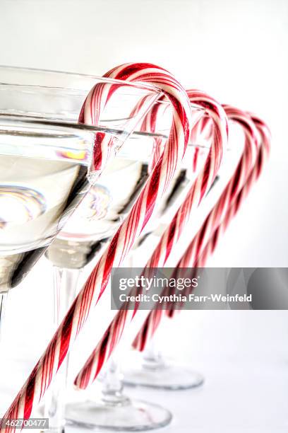 candy cane martinis 2 - peppermint candy stock pictures, royalty-free photos & images