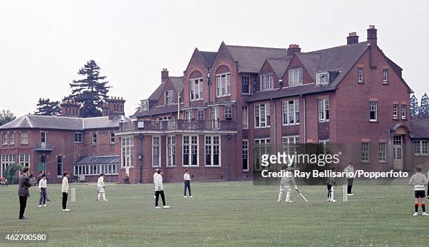 The cricket ground of Heatherdown School, Ascot, which Prince Andrew attended, pictured circa 1969.