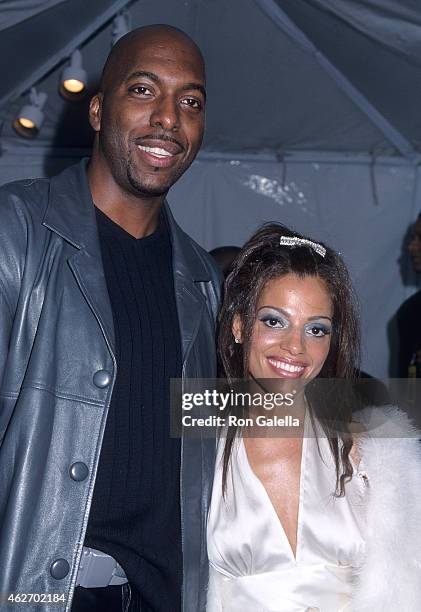 Athlete John Salley and wife Natasha attend the 15th Annual Soul Train Music Awards on February 28, 2001 at the Shrine Auditorium in Los Angeles,...