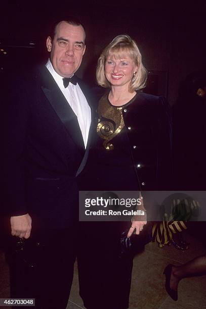 Actor John Schuck and wife Harrison Houle attend the National Council of Aging Honors Giancarlo Parretti on February 28, 1991 at the Beverly Hilton...
