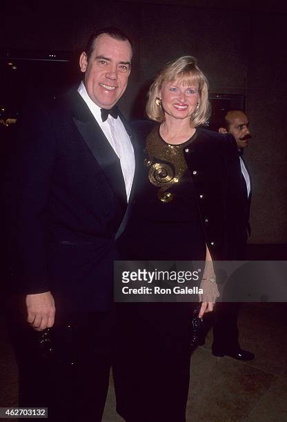 Actor John Schuck and wife Harrison Houle attend the National Council of Aging Honors Giancarlo Parretti on February 28, 1991 at the Beverly Hilton...