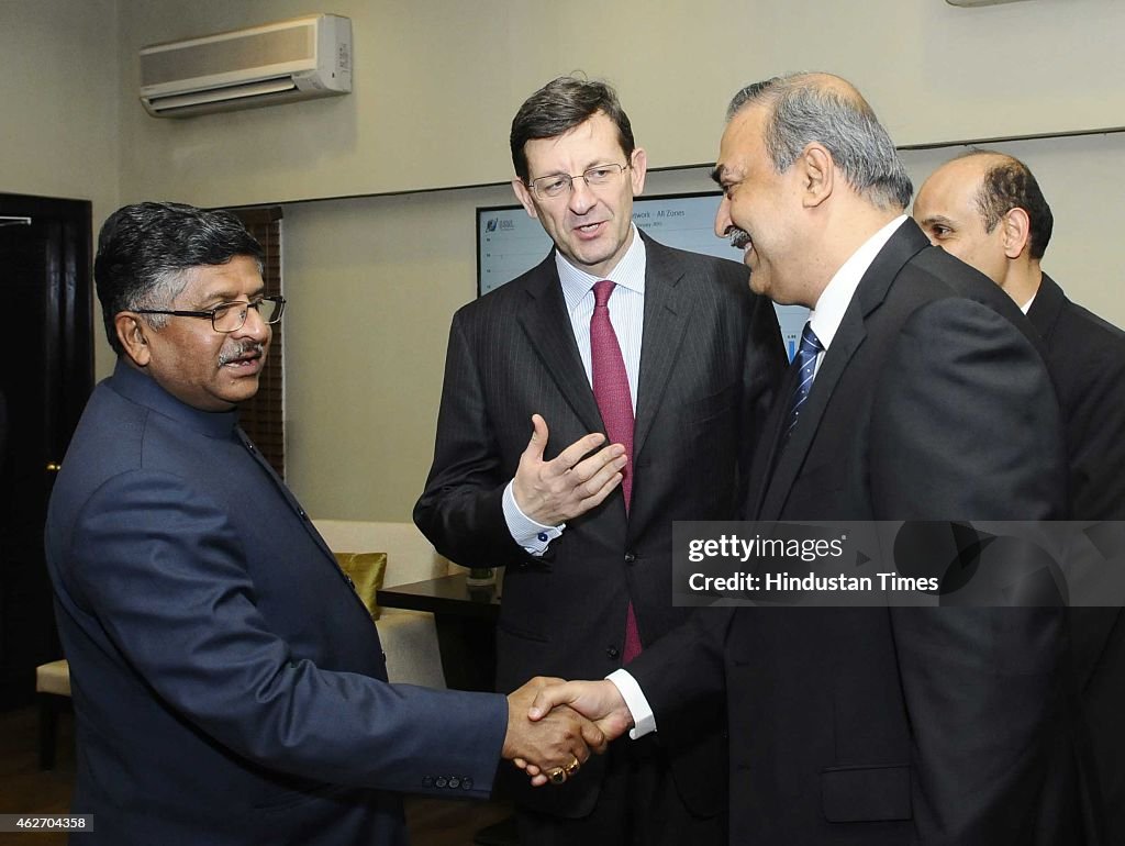 Vodafone Group CEO Vittorio Colao Meets Indian Telecom Minister Ravi Shankar Prasad