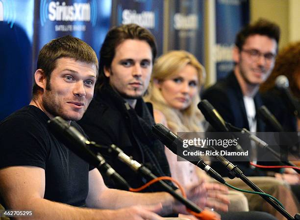 Chris Carmack, Jonathan Jackson, Clare Bowen and Sam Palladio attend Cast Of ABC's "Nashville" Answer Questions From Fans During A SiriusXM "Town...