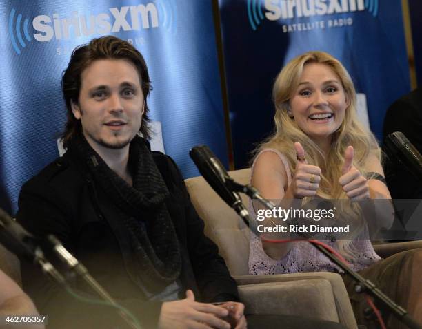 Jonathan Jackson and Clare Bowen attend Cast Of ABC's "Nashville" Answer Questions From Fans During A SiriusXM "Town Hall" Special at Oceanways...