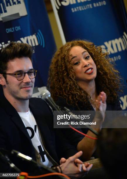 Sam Palladio and Chaley Rose attend Cast Of ABC's "Nashville" Answer Questions From Fans During A SiriusXM "Town Hall" Special at Oceanways Studio on...