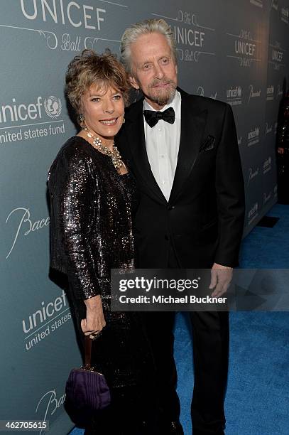 Dena Kaye and United Nations Messenger of Peace Michael Douglas, recipient of the Danny Kaye Humanitarian Peace Award, attends the 2014 UNICEF Ball...