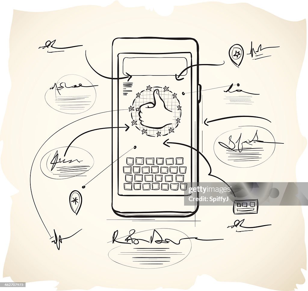 Cell Phone Program Design Smartphone Application Design High-Res Vector Graphic - Getty Images