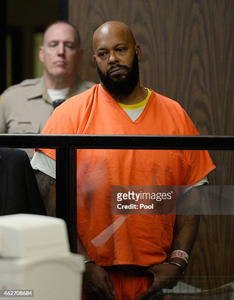 Marian "Suge" Kinght appears at his arraignmet at Compton Courthouse on February 3, 2015 in Compton, California. Knight is charged with murder and...
