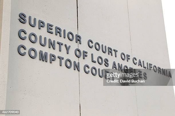 General view of atmosphere at Marian "Suge" Knight arraignment at Compton Municipal Courthouse on February 3, 2015 in Compton, California. Knight is...