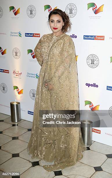 Indian actress Rani Mukerji attends the British Asian Trust dinner at Banqueting House on February 3, 2015 in London, England.