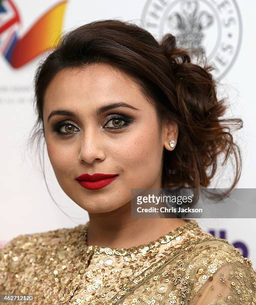 Indian actress Rani Mukerji attends the British Asian Trust dinner at Banqueting House on February 3, 2015 in London, England.