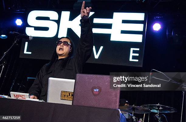 Splif of Far East Movement performs during SKEE Live at The Conga Room at L.A. Live on January 14, 2014 in Los Angeles, California.