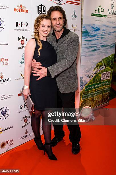 Vaile Fuchs and Falk Willy Wild attends the Askania Award 2015 at Kempinski Hotel Bristol on February 3, 2015 in Berlin, Germany.