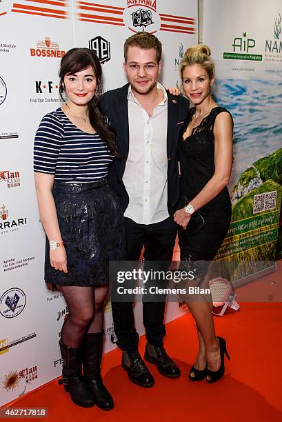 Maria Ehrich, Ben Muenchow and Nina Gnaedig attend the Askania Award 2015 at Kempinski Hotel Bristol on February 3, 2015 in Berlin, Germany.
