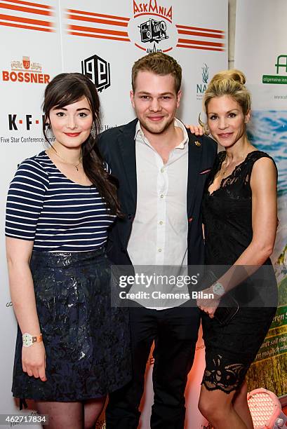 Maria Ehrich, Ben Muenchow and Nina Gnaedig attend the Askania Award 2015 at Kempinski Hotel Bristol on February 3, 2015 in Berlin, Germany.