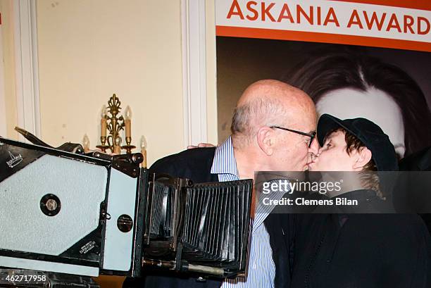 Volker Schloendorff and Katharina Thalbach attend the ceremony of the Askania Award 2015 at Kempinski Hotel Bristol on February 3, 2015 in Berlin,...