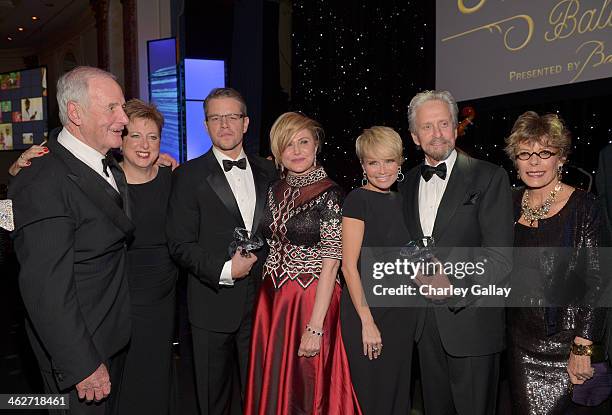 Emcee and Danny Kaye Humanitarian Peace Award presenter Jerry Weintraub, Caryl Stern, President & CEO U.S. Fund for UNICEF, emcee and Danny Kaye...