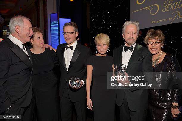 Emcee and Danny Kaye Humanitarian Peace Award presenter Jerry Weintraub, Caryl Stern, President & CEO U.S. Fund for UNICEF, emcee and Danny Kaye...