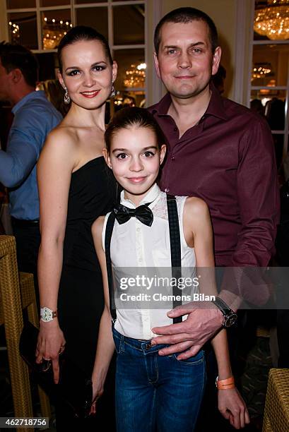 Olga Schuele, Svetlana Schuele and Ernest Schuele attend the ceremony of the Askania Award 2015 at Kempinski Hotel Bristol on February 3, 2015 in...