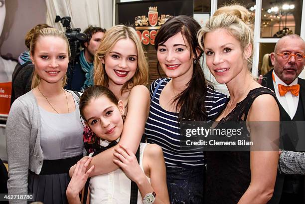 Sonja Gerhardt, Svetlana Schuele , Emilia Schuele, Maria Ehrich and Nina Gnaedig attend the ceremony of the Askania Award 2015 at Kempinski Hotel...