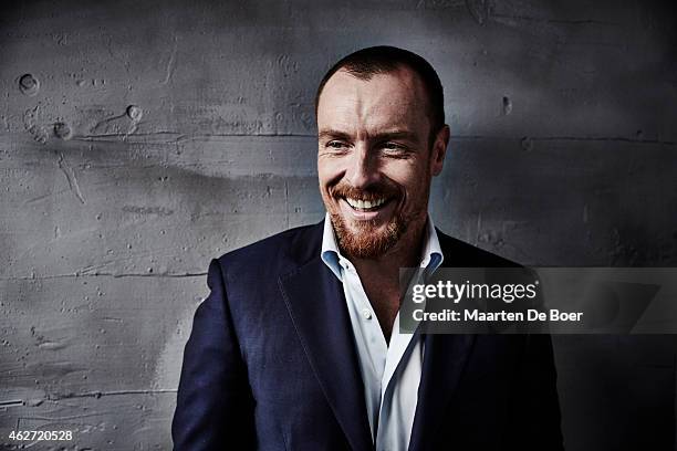 Toby Stephens poses for a portrait during the Winter TCA panel for 'Black Sails' for the Starz Network at the Langham Huntington Hotel & Spa on...