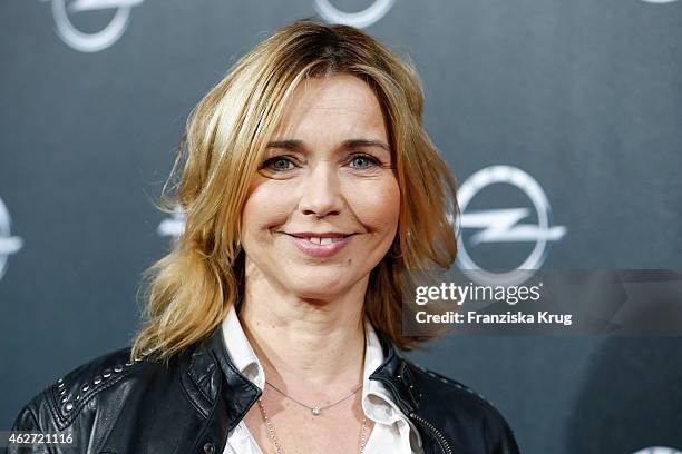 Tina Ruland attends the 'Corsa Karl Und Choupette' Vernissage on February 03, 2015 in Berlin, Germany.