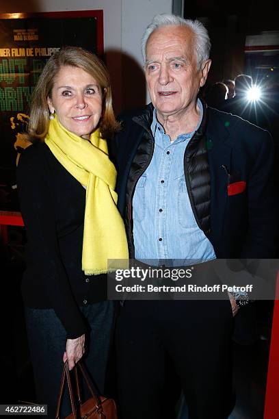 Journalist and Director Philippe labro and his wife Francoise Coulon attend the Private Screening of the Movie 'Tout Peut Arriver' at Mac Mahon...