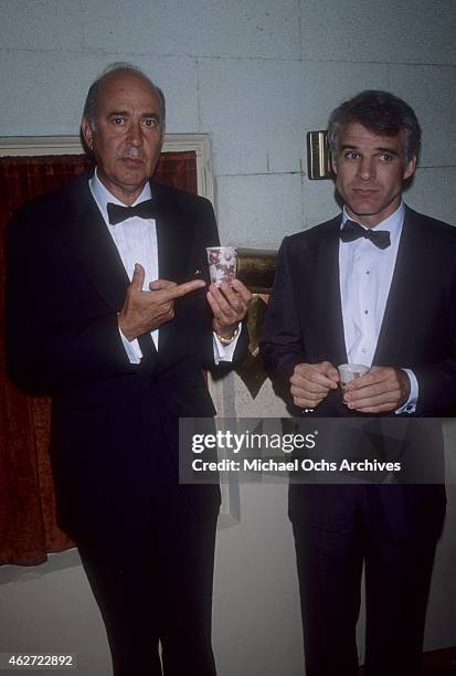 Comedian Steve Martin attends an event with director Carl Reiner in circa1978 in Los Angeles, California.