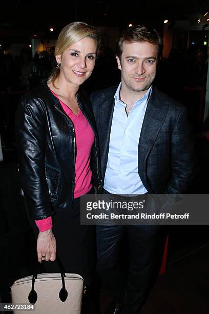 Journalist Laurence Ferrari and her companion Violonist Renaud Capucon attend the Private Screening of the Movie 'Tout Peut Arriver' at Mac Mahon...