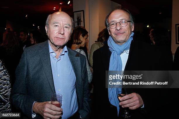 Olivier Mazerolle and journalist at Figaro, Yves Threard attend the Private Screening of the Movie 'Tout Peut Arriver' at Mac Mahon Cinema on...