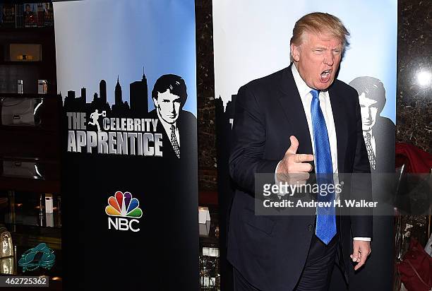 Personality Donald Trump attends a "Celebrity Apprentice" red carpet event at Trump Tower on February 3, 2015 in New York City.
