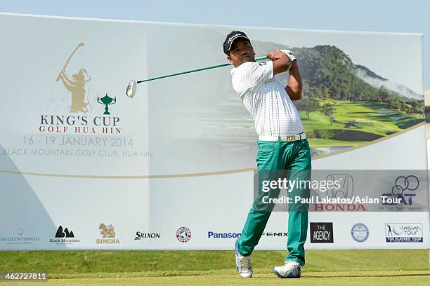 Siddikur Rahman of Bangladesh in action during the 2014 King Cup Golf Hua Hin Previews at Black Mountain Golf Club on January 14, 2014 in Hua Hin,...