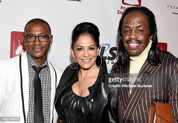 Comedian Tommy Davidson and recording artists Sheila E. And Verdine White attend the Eighth Annual GRAMMY week event honoring three-time GRAMMY...
