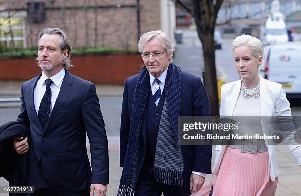 Actor William Roache arrives to face charges of indecent assault with his daughter Verity at Preston Crown Court on January 15, 2014 in Preston,...