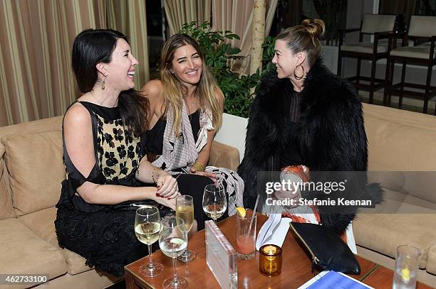 Estee Stanley and Ellen Pompeo attend Gilt And Celebrate The Launch Of Jennifer Meyer xo Jessica Alba at Sunset Tower Hotel on February 3, 2015 in...