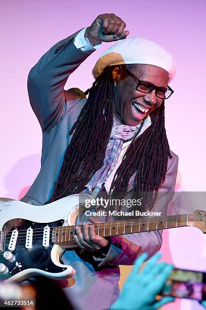 Honoree Nile Rodgers performs onstage during the Eighth Annual GRAMMY week event honoring three-time GRAMMY Winner Nile Rodgers, hosted by the The...