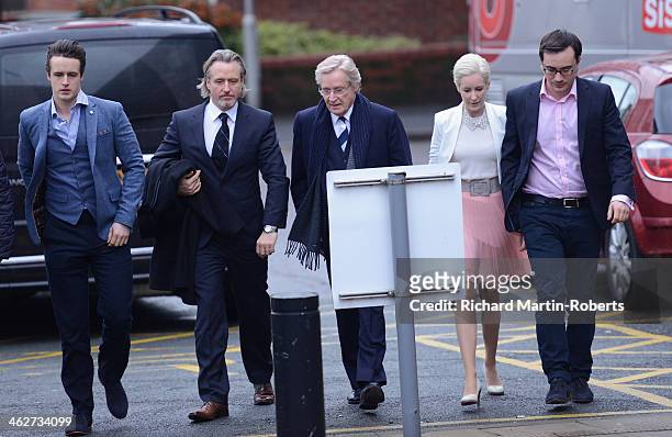 Actor William Roache arrives to face charges of indecent assault with his daughter Verity and sons James and Linus at Preston Crown Court on January...