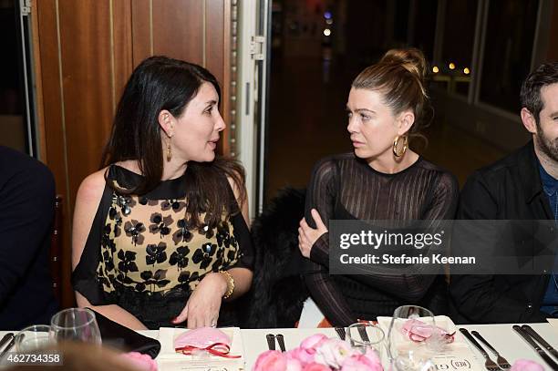 Estee Stanley and Ellen Pompeo attend Gilt And Celebrate The Launch Of Jennifer Meyer xo Jessica Alba at Sunset Tower Hotel on February 3, 2015 in...