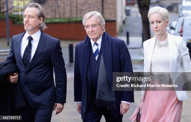 Actor William Roache arrives to face charges of indecent assault with his daughter Verity and son Linus at Preston Crown Court on January 15, 2014 in...