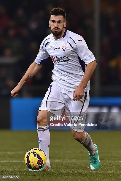 Nenad Tomovic of ACF Fiorentina in action during the Serie A match between Genoa CFC and ACF Fiorentina at Stadio Luigi Ferraris on January 31, 2015...