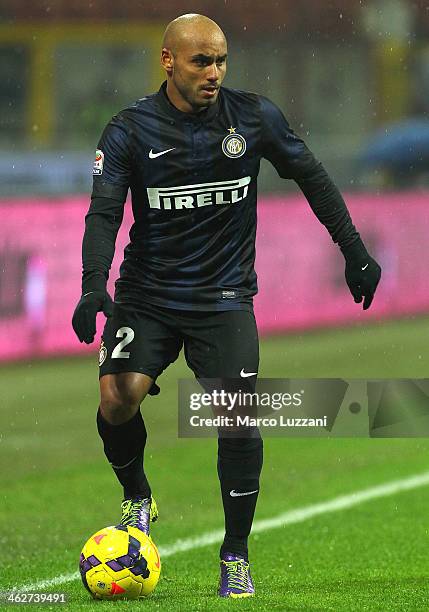 Cicero Moreira Jonathan of FC Internazionale Milano in action during the Serie A match between FC Internazionale Milano and AC Chievo Verona at San...