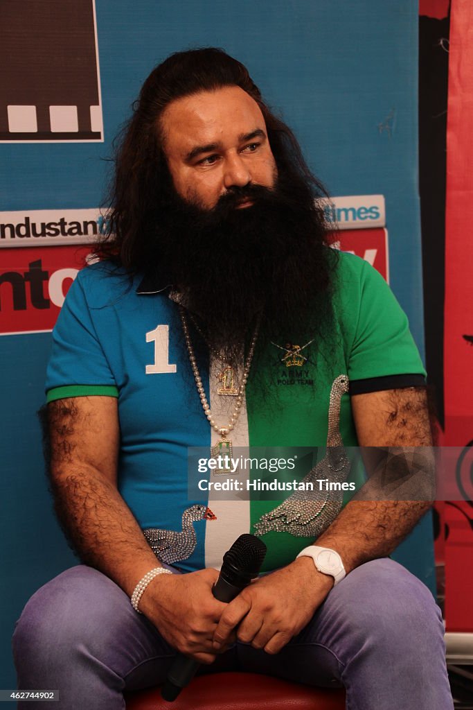 Dera Sachca Sauda Chief Gurmeet Ram Rahim Singh At HT House For Promotion Of His Film MSG: The Messenger of God